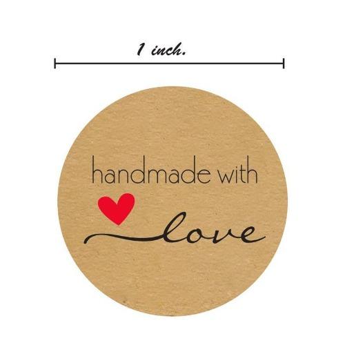 Candle Making Supplies Kraft Paper Sticker Of Handmade With Love