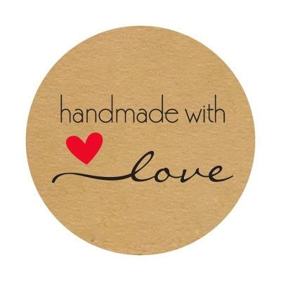 Candle Making Supplies Kraft Paper Sticker Of Handmade With Love