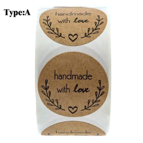 Candle Making Supplies Kraft Paper Sticker Of Handmade With Love