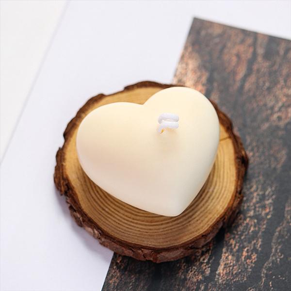 White Heart Shaped Candles