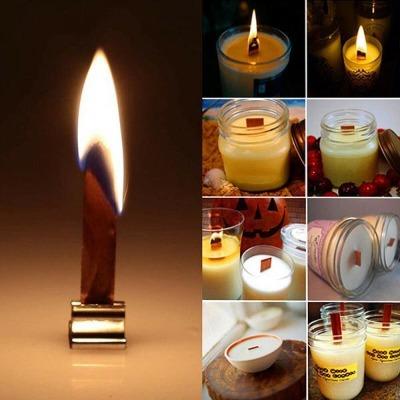 Candle Making Supplies Smokeless Wooden Candle Wick with Iron Stand