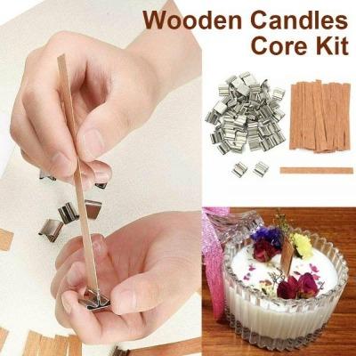 Candle Making Supplies Smokeless Wooden Candle Wick with Iron Stand