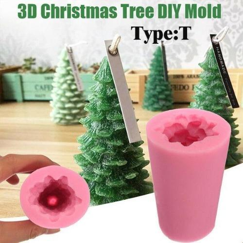 DIY Candle Making Mould Easy to Clean Not Stick Xmas Pine Tree